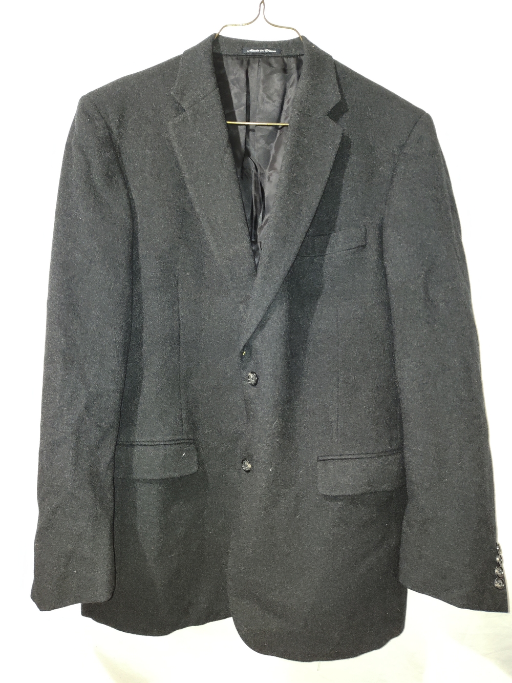 Claiborne Black Two-Button Heavy Cashmere-Blend Blazer